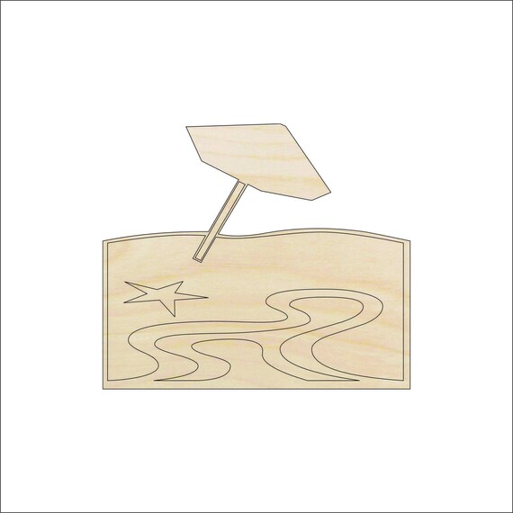 Beach Umbrella - Laser Cut Out Unfinished Wood Craft Shape BCH6 Beach Umbrella - Laser Cut Out Unfinished Wood Craft Shape BCH6