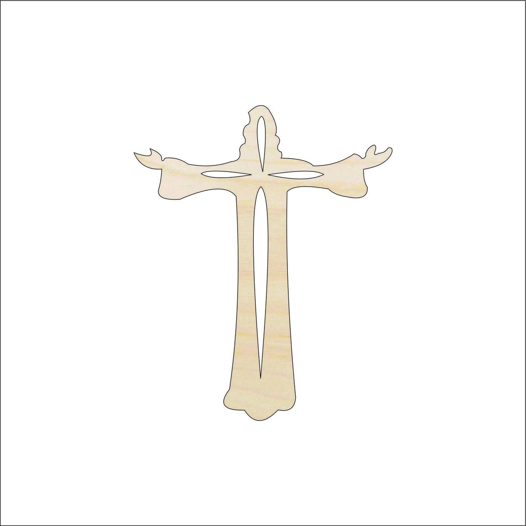 Cross - Laser Cut Out Unfinished Wood Craft Shape REL21 Cross - Laser Cut Out Unfinished Wood Craft Shape REL21