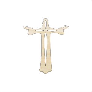 Cross - Laser Cut Out Unfinished Wood Craft Shape REL21 Cross - Laser Cut Out Unfinished Wood Craft Shape REL21