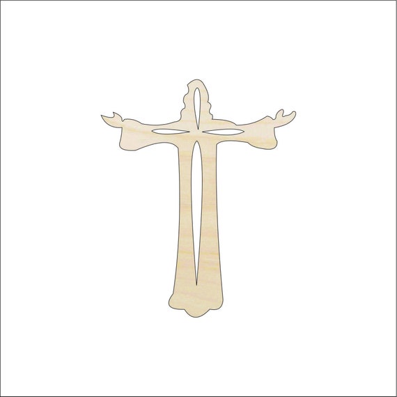 Cross - Laser Cut Out Unfinished Wood Craft Shape REL21 Cross - Laser Cut Out Unfinished Wood Craft Shape REL21