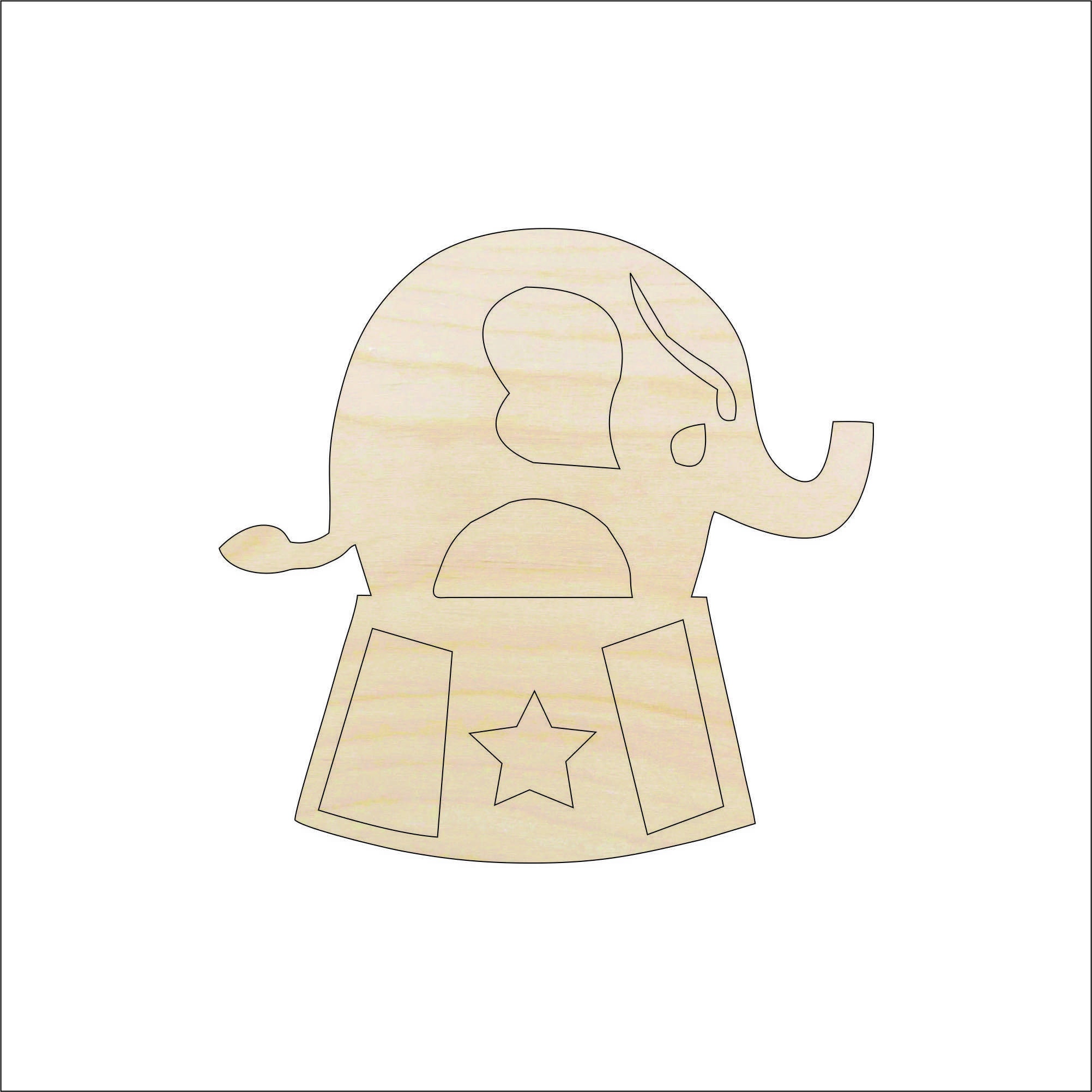 Elephant - Laser Cut Out Unfinished Wood Craft Shape CRC14 Elephant - Laser Cut Out Unfinished Wood Craft Shape CRC14