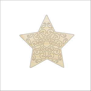 Star - Laser Cut Out Unfinished Wood Craft Shape XMS24 Star - Laser Cut Out Unfinished Wood Craft Shape XMS24