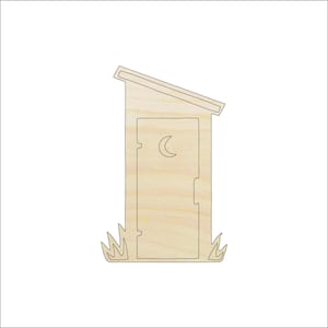 Building Outhouse - Laser Cut Out Unfinished Wood Shape Craft Supply BLD2