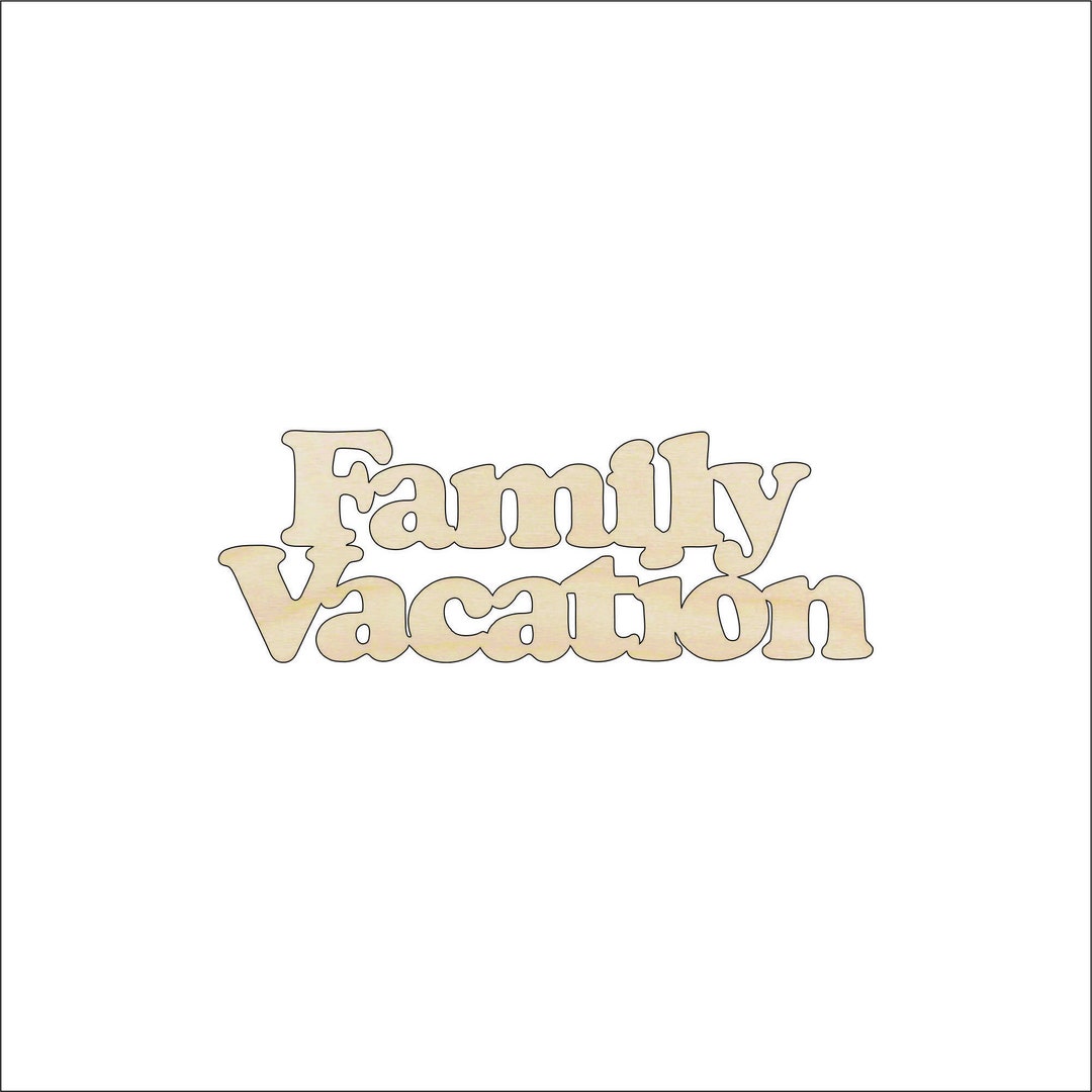 Word Family Vacation - Laser Cut Out Unfinished Wood Craft Shape TRP18 Word Family Vacation - Laser Cut Out Unfinished Wood Craft Shape TRP18