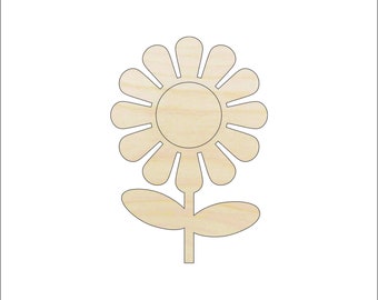 Flower - Laser Cut Out Unfinished Wood Shape Craft Supply FLR48