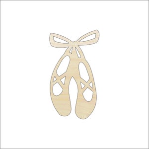 Dance Ballet Slippers - Laser Cut Out Unfinished Wood Craft Shape SPT508 Dance Ballet Slippers - Laser Cut Out Unfinished Wood Craft Shape SPT508