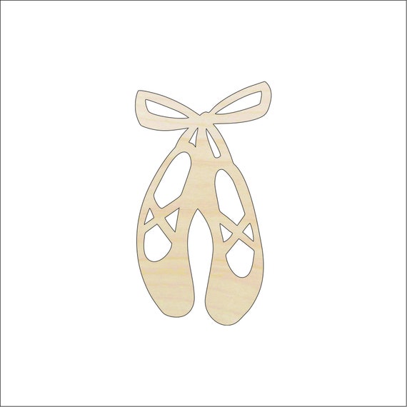Dance Ballet Slippers - Laser Cut Out Unfinished Wood Craft Shape SPT508 Dance Ballet Slippers - Laser Cut Out Unfinished Wood Craft Shape SPT508