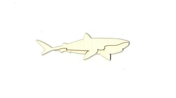 Shark Laser Cut Wood Shape Craft Supply