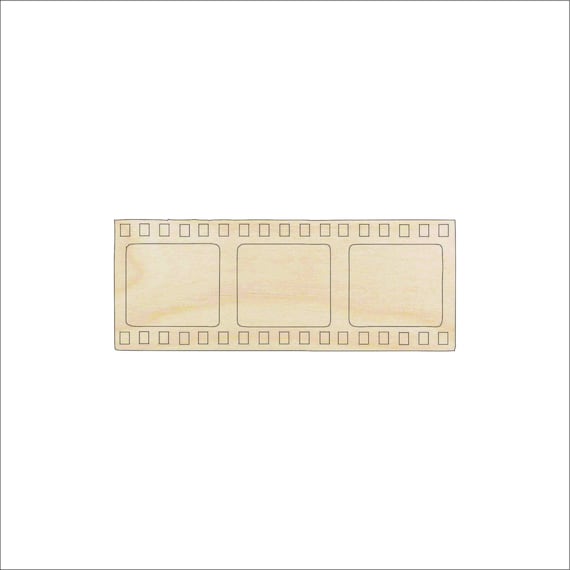 Movie Film - Laser Cut Out Unfinished Wood Craft Shape MVE7 Movie Film - Laser Cut Out Unfinished Wood Craft Shape MVE7