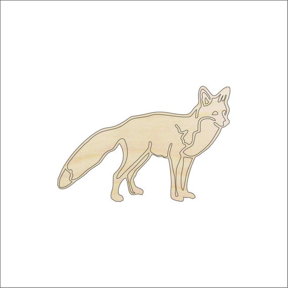 Fox - Laser Cut Out Unfinished Wood Craft Shape FOX2 Fox - Laser Cut Out Unfinished Wood Craft Shape FOX2