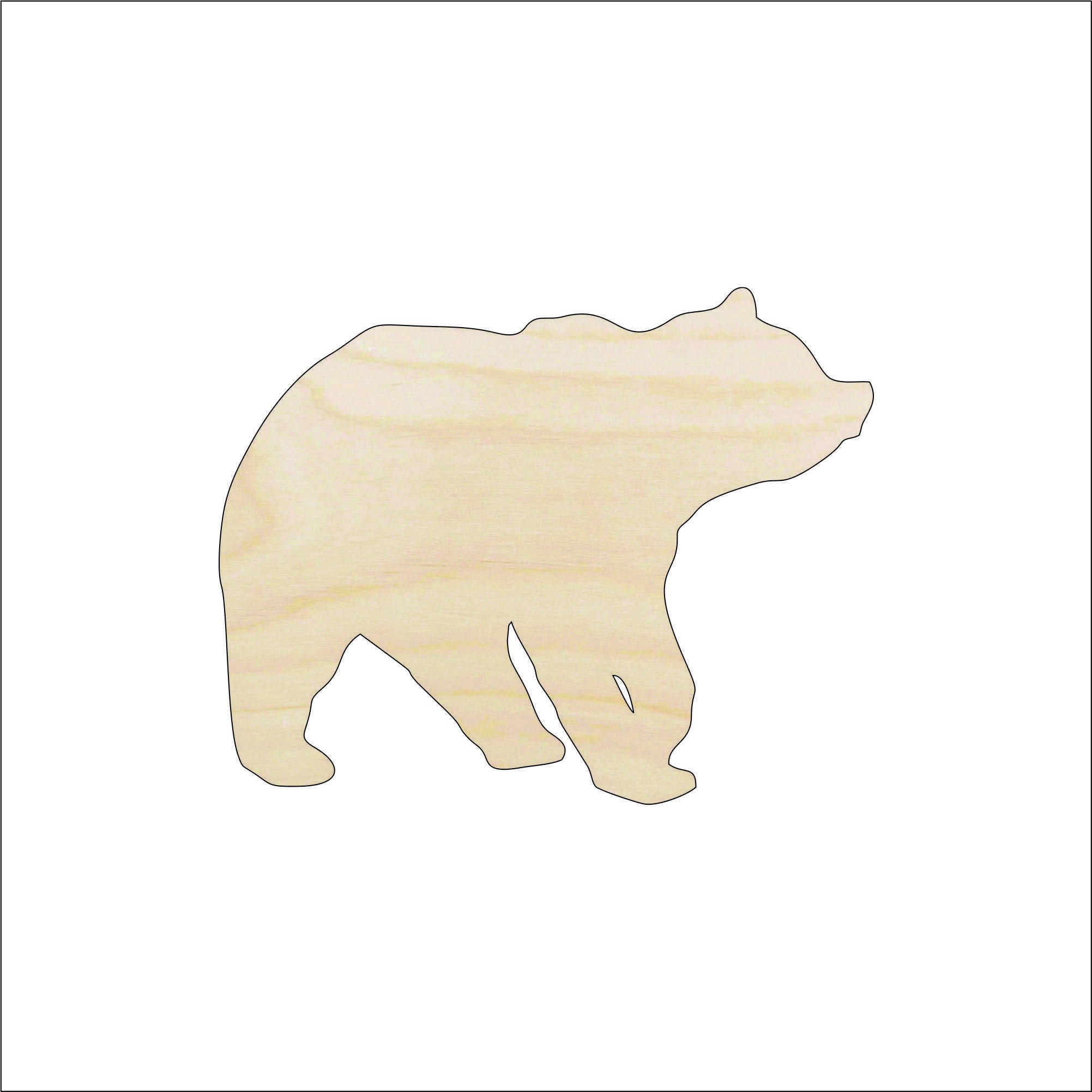 Bear - Laser Cut Out Unfinished Wood Craft Shape BER14 Bear - Laser Cut Out Unfinished Wood Craft Shape BER14