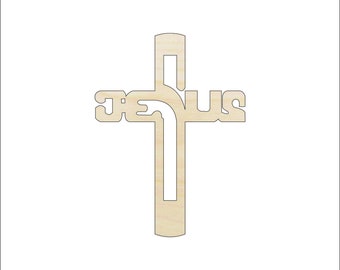 Cross - Laser Cut Out Unfinished Wood Craft Shape REL71 Cross - Laser Cut Out Unfinished Wood Craft Shape REL71