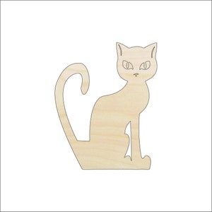 Cat - Laser Cut Out Unfinished Wood Craft Shape CAT199 Cat - Laser Cut Out Unfinished Wood Craft Shape CAT199