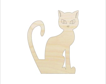 Cat - Laser Cut Out Unfinished Wood Craft Shape CAT7 Cat - Laser Cut Out Unfinished Wood Craft Shape CAT7