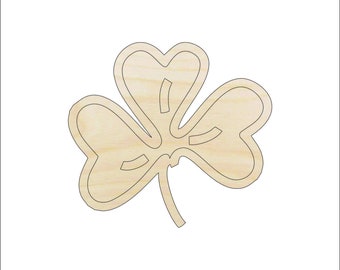 Leaf Clover - Laser Cut Out Unfinished Wood Craft Shape PAT3 Leaf Clover - Laser Cut Out Unfinished Wood Craft Shape PAT3