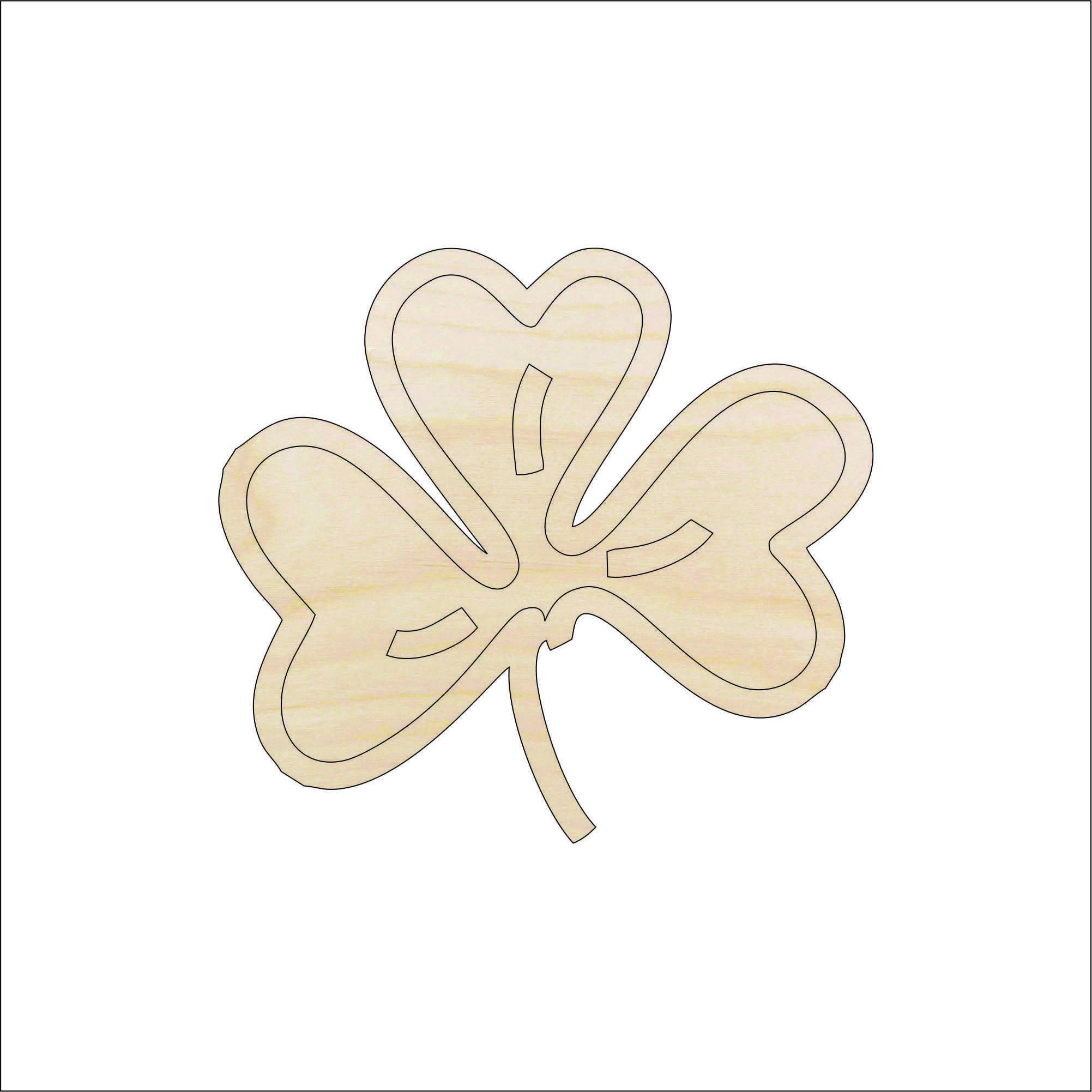 Leaf Clover - Laser Cut Out Unfinished Wood Craft Shape LEF4 Leaf Clover - Laser Cut Out Unfinished Wood Craft Shape LEF4