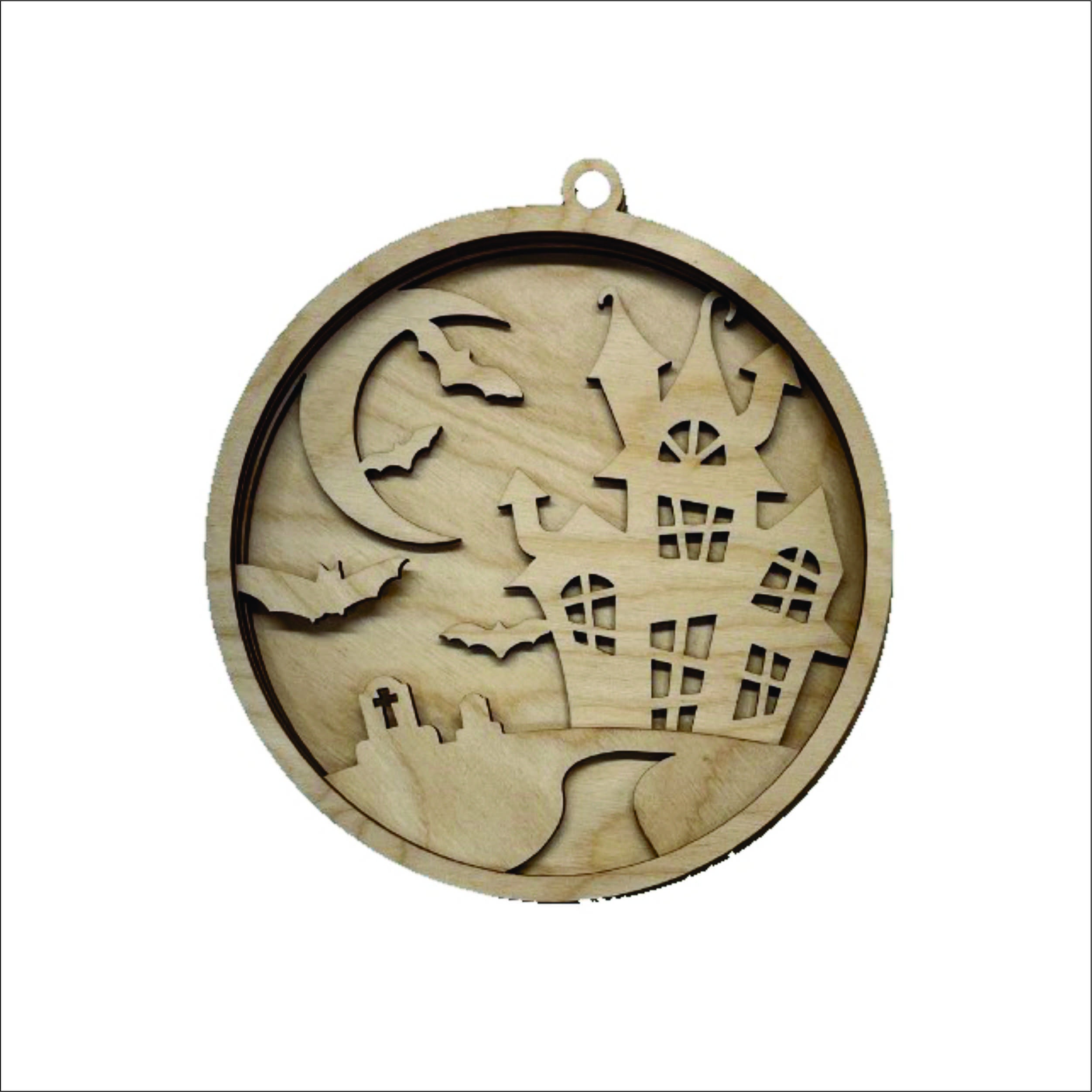 3D Ornament Haunted House 4 Pieces Laser Cut Out Unfinished ORN302 3D Ornament Haunted House 4 Pieces Laser Cut Out Unfinished ORN302