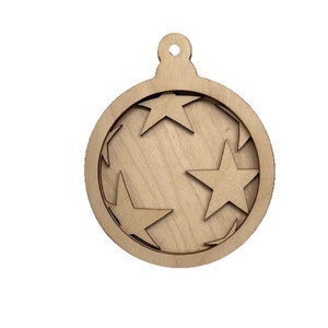 3D Ornament Star 3 Pieces Laser Cut Out Unfinished ORN168 3D Ornament Star 3 Pieces Laser Cut Out Unfinished ORN168