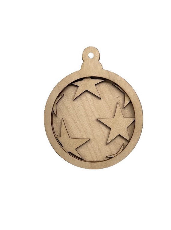 3D Ornament Star 3 Pieces Laser Cut Out Unfinished ORN168 3D Ornament Star 3 Pieces Laser Cut Out Unfinished ORN168