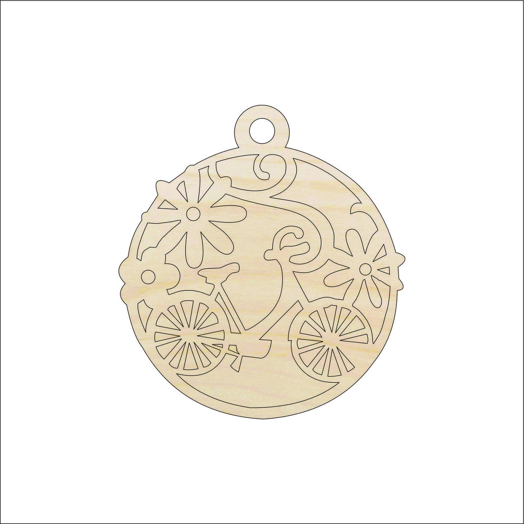 Bauble Bicycle - Laser Cut Out Unfinished Wood Craft Shape BIK17 Bauble Bicycle - Laser Cut Out Unfinished Wood Craft Shape BIK17