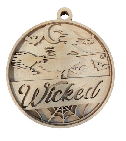 3D Ornament Witch 3 Pieces Laser Cut Out Unfinished ORN304 3D Ornament Witch 3 Pieces Laser Cut Out Unfinished ORN304