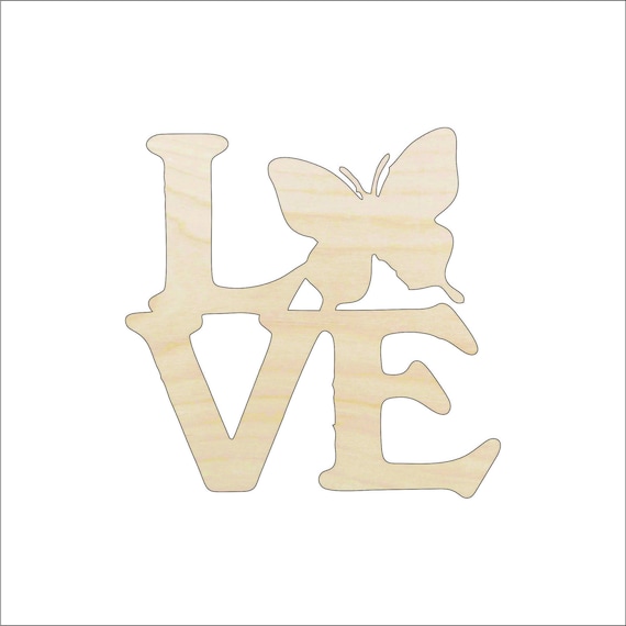 Word Love Butterfly - Laser Cut Out Unfinished Wood Craft Shape BUG100 Word Love Butterfly - Laser Cut Out Unfinished Wood Craft Shape BUG100