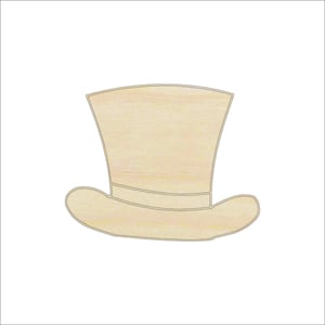 Hat - Laser Cut Out Unfinished Wood Craft Shape CLT129 Hat - Laser Cut Out Unfinished Wood Craft Shape CLT129
