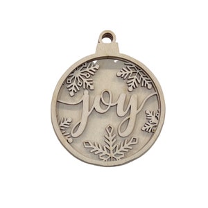 3D Ornament Joy 3 Pieces Laser Cut Out Unfinished ORN17 3D Ornament Joy 3 Pieces Laser Cut Out Unfinished ORN17