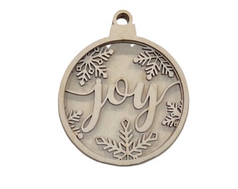 3D Ornament Joy 3 Pieces Laser Cut Out Unfinished ORN17 3D Ornament Joy 3 Pieces Laser Cut Out Unfinished ORN17