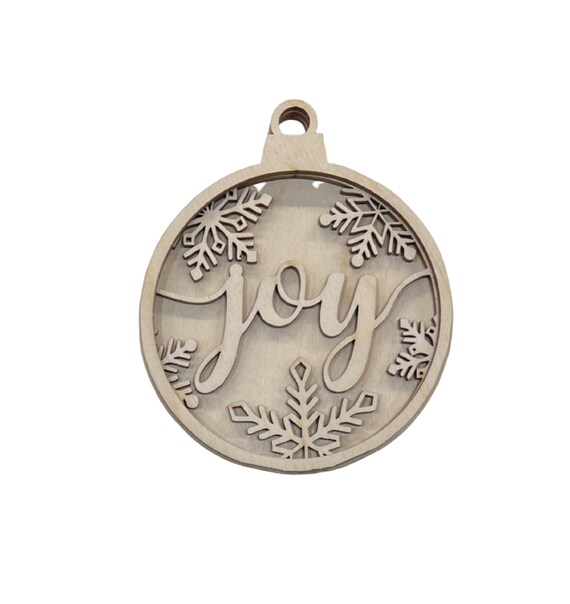 3D Ornament Joy 3 Pieces Laser Cut Out Unfinished ORN17 3D Ornament Joy 3 Pieces Laser Cut Out Unfinished ORN17