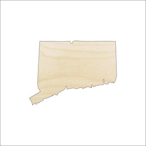State Connecticut - Laser Cut Out Unfinished Wood Craft Shape STAT55 State Connecticut - Laser Cut Out Unfinished Wood Craft Shape STAT55