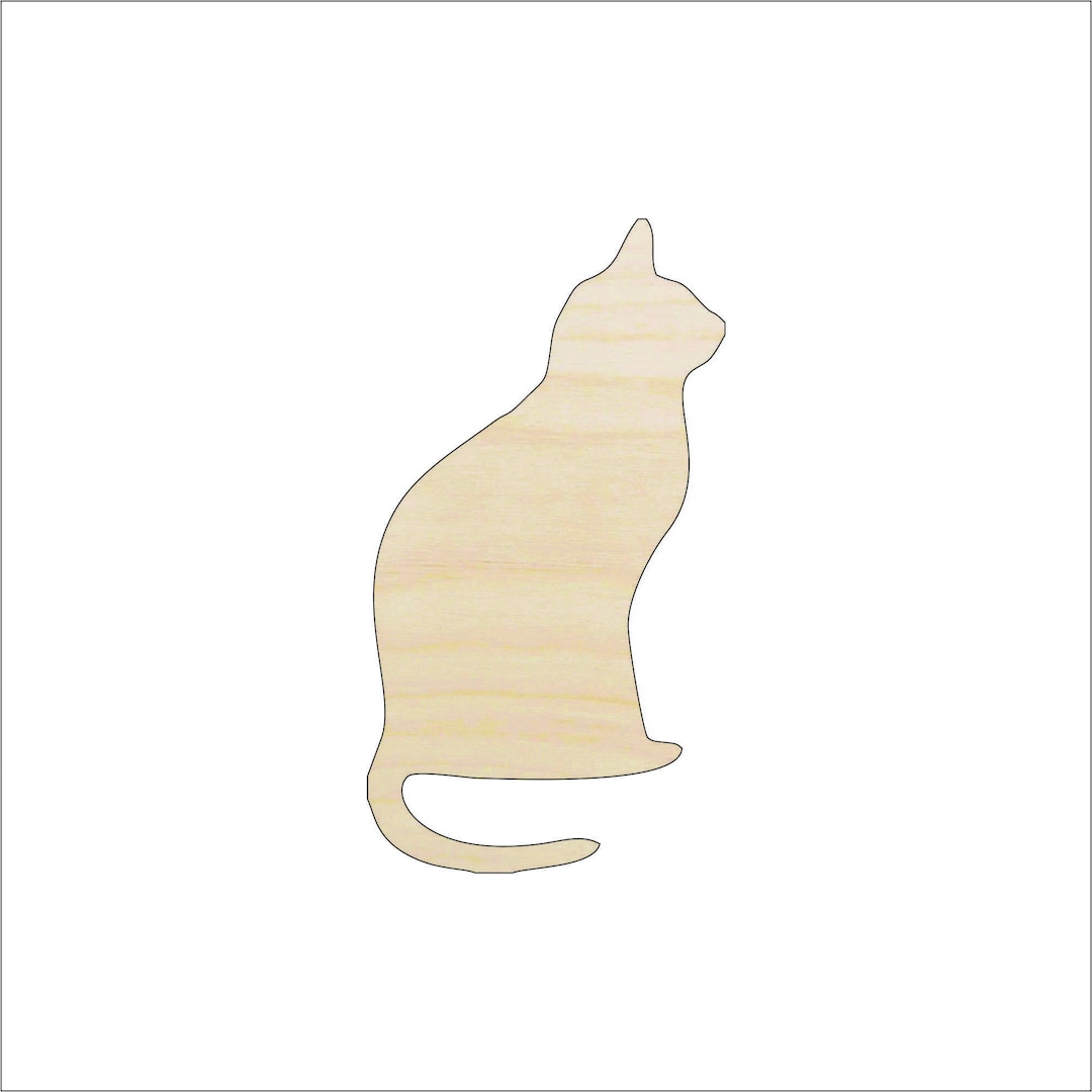 Cat - Laser Cut Out Unfinished Wood Craft Shape CAT33 Cat - Laser Cut Out Unfinished Wood Craft Shape CAT33