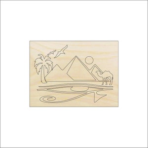 Scene Egyptian - Laser Cut Out Unfinished Wood Craft Shape WLD29 Scene Egyptian - Laser Cut Out Unfinished Wood Craft Shape WLD29