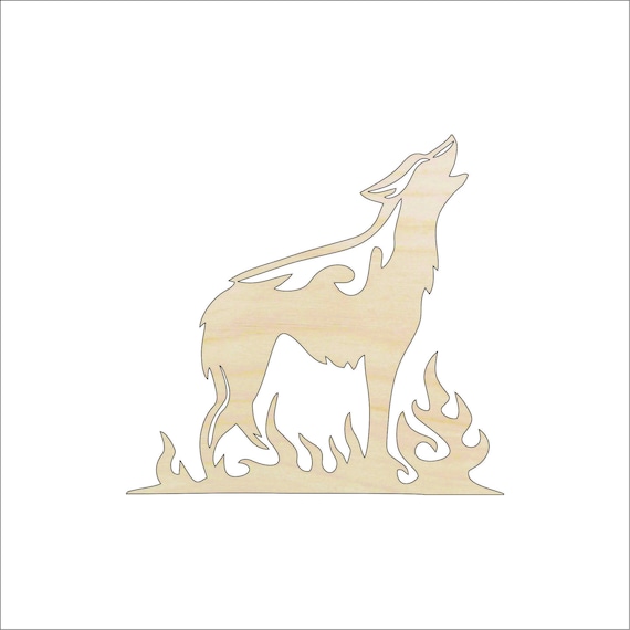 Wolf - Laser Cut Out Unfinished Wood Craft Shape ANML70 Wolf - Laser Cut Out Unfinished Wood Craft Shape ANML70