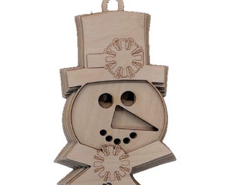 3D Ornament Cat 4 Pieces Laser Cut Out Unfinished ORN141 3D Ornament Cat 4 Pieces Laser Cut Out Unfinished ORN141