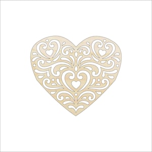 Heart - Laser Cut Out Unfinished Wood Craft Shape HRT2 Heart - Laser Cut Out Unfinished Wood Craft Shape HRT2