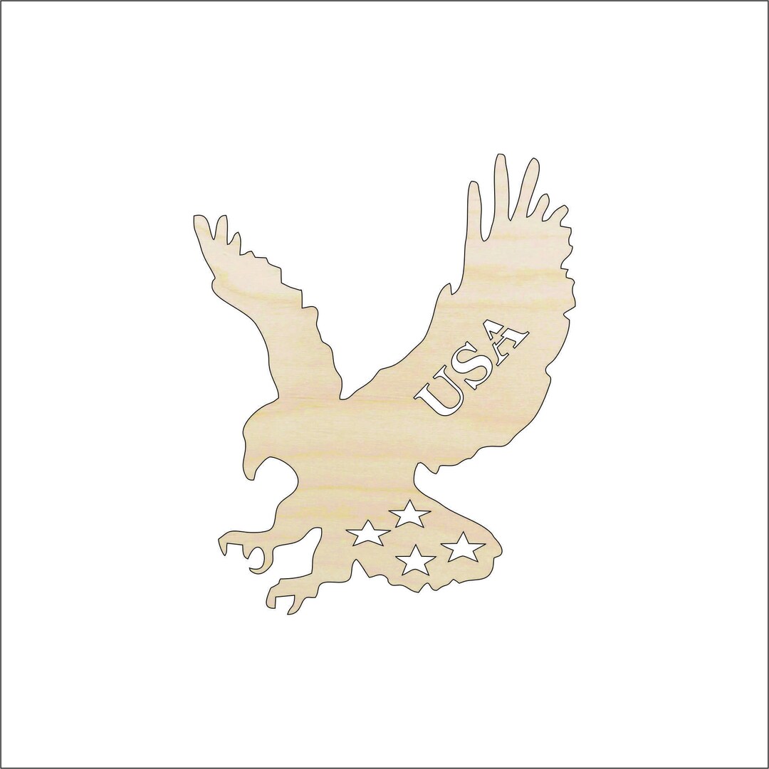 Bird Eagle - Laser Cut Out Unfinished Wood Craft Shape USA49 Bird Eagle - Laser Cut Out Unfinished Wood Craft Shape USA49
