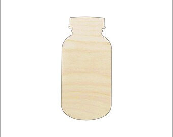 Container Jar - Laser Cut Out Unfinished Wood Craft Shape FOD47 Container Jar - Laser Cut Out Unfinished Wood Craft Shape FOD47