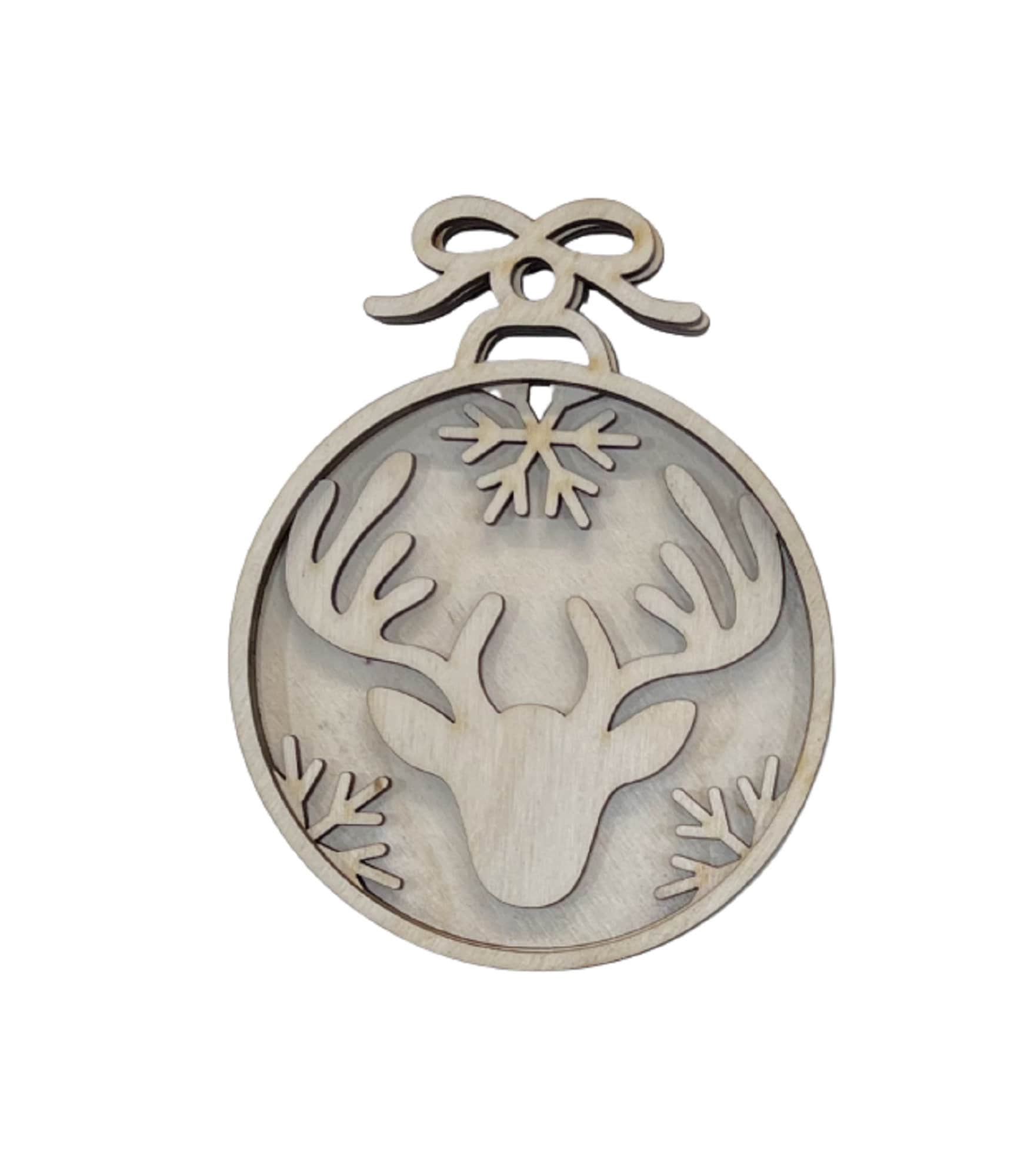 3D Ornament Deer 3 Pieces Laser Cut Out Unfinished ORN52 3D Ornament Deer 3 Pieces Laser Cut Out Unfinished ORN52