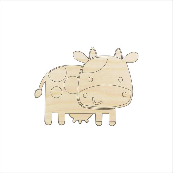 Cow - Laser Cut Out Unfinished Wood Craft Shape COW21 Cow - Laser Cut Out Unfinished Wood Craft Shape COW21