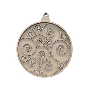 3D Ornament 3 Pieces Laser Cut Out Unfinished ORN39 3D Ornament 3 Pieces Laser Cut Out Unfinished ORN39