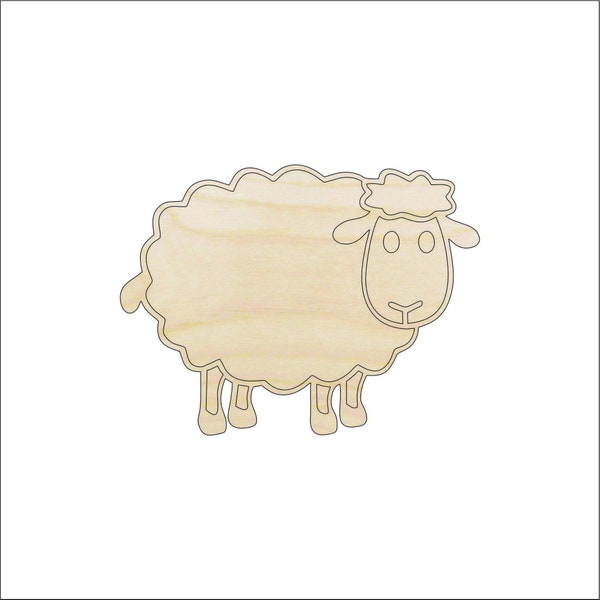 Sheep - Laser Cut Out Unfinished Wood Shape Craft Supply SHP24