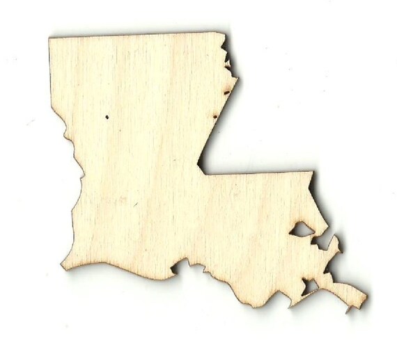 Unfinished Louisiana Laser Cut Out Wood Shape Craft Supply