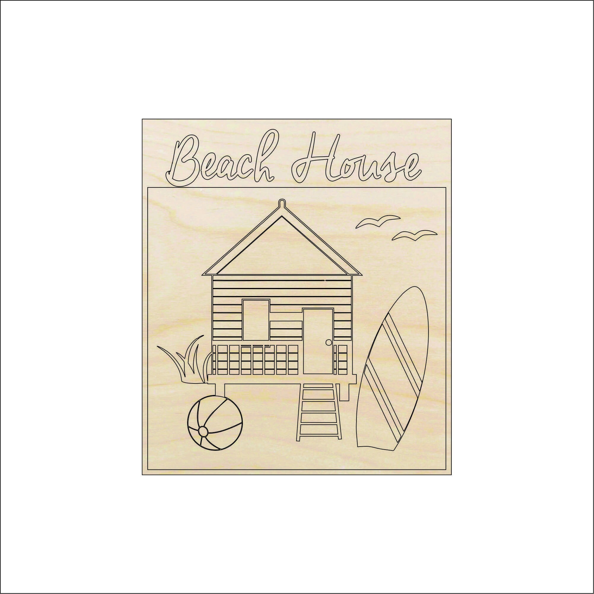 Sign Beach - Laser Cut Out Unfinished Wood Craft Shape BCH18 Sign Beach - Laser Cut Out Unfinished Wood Craft Shape BCH18