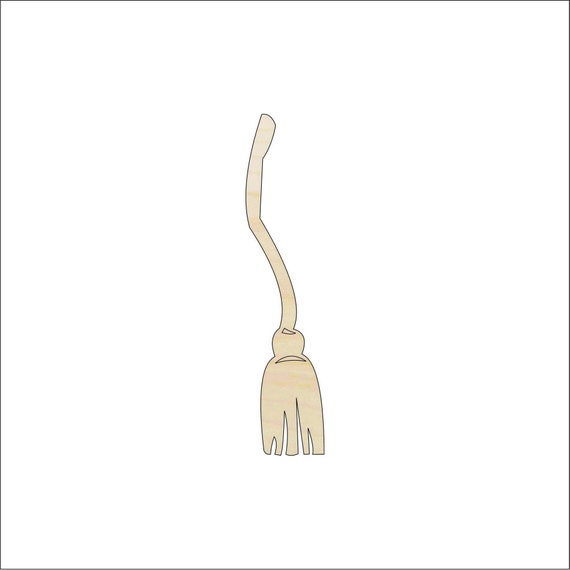 Decor Broom - Laser Cut Out Unfinished Wood Craft Shape DCR38 Decor Broom - Laser Cut Out Unfinished Wood Craft Shape DCR38