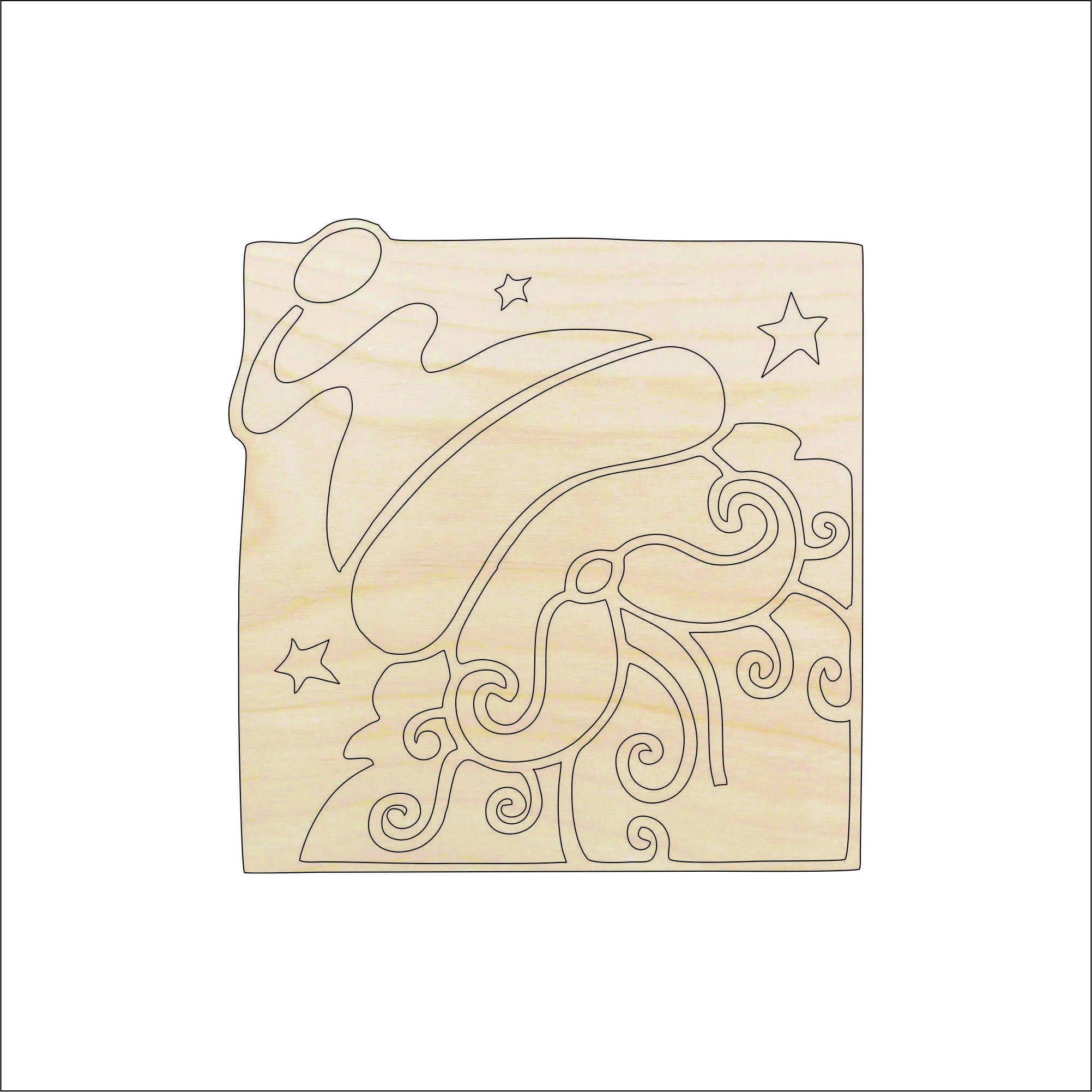 Santa Claus - Laser Cut Out Unfinished Wood Craft Shape XMS177 Santa Claus - Laser Cut Out Unfinished Wood Craft Shape XMS177