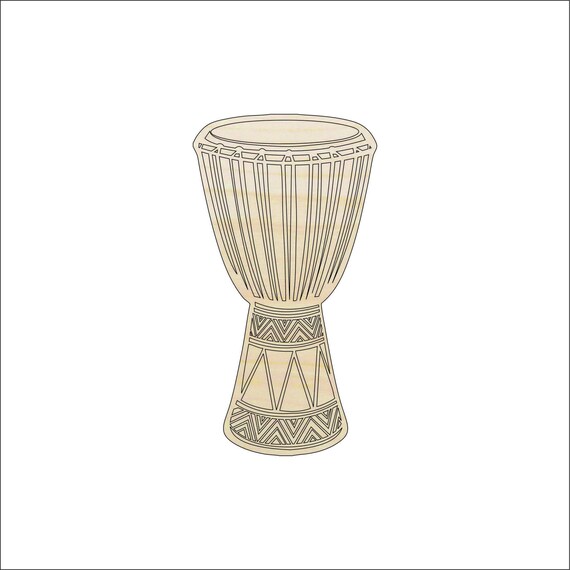 Music Drum - Laser Cut Out Unfinished Wood Craft Shape MSC16 Music Drum - Laser Cut Out Unfinished Wood Craft Shape MSC16