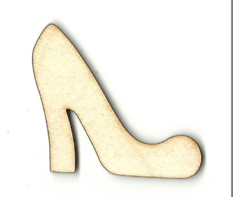 Laser Cut Out Unfinished Wood Shape Craft Supply CLT47 Pump Shoe