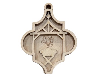 3D Ornament Nativity 4 Pieces Laser Cut Out Unfinished ORN5 3D Ornament Nativity 4 Pieces Laser Cut Out Unfinished ORN5