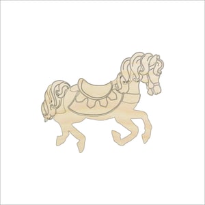 Toy Carousel Horse - Laser Cut Out Unfinished Wood Craft Shape TOY45 Toy Carousel Horse - Laser Cut Out Unfinished Wood Craft Shape TOY45